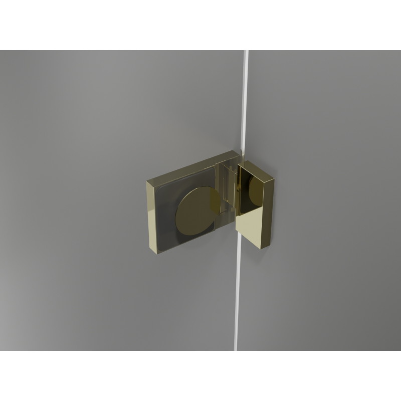 Mexen Lunar-F L faltbare Duschabtrennung rechts 140 cm, transparent, gold - 836SL-140-050-50-00-P