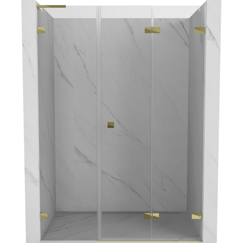 Mexen Lunar-F L Falttür Dusche rechts 145 cm, transparent, gold - 836SL-145-050-50-00-P