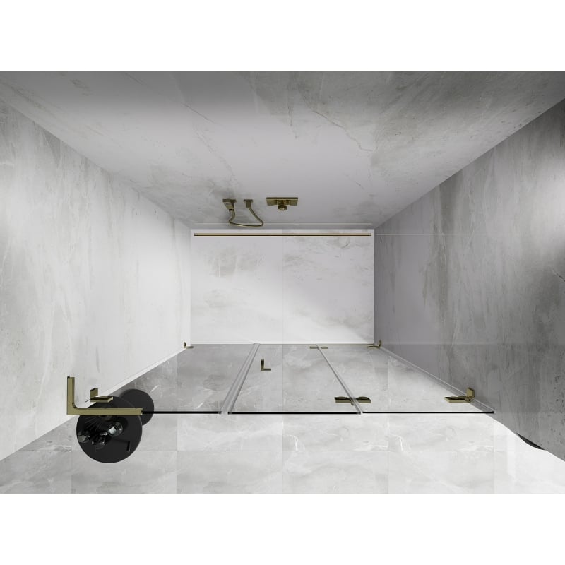 Mexen Lunar-F L Falttür für Dusche rechts 150 cm, transparent, gold - 836SL-150-050-50-00-P