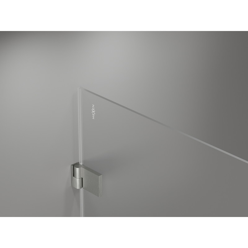 Mexen Lunar-B L Duschdrehtür rechts 120 cm, transparent, gebürsteter Nickel - 832SL-120-050-97-00-P