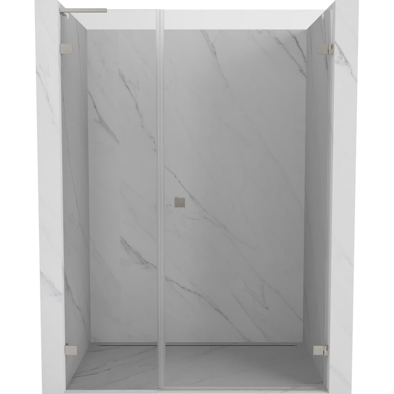 Mexen Lunar-B L Duschdrehtür rechts 135 cm, transparent, gebürsteter Nickel - 832SL-135-050-97-00-P