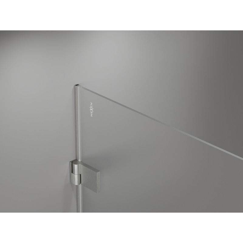 Mexen Lunar-B L Duschdrehtür rechts 145 cm, transparent, gebürstetes Nickel - 832SL-145-050-97-00-P