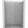 Mexen Lunar-B L Duschdrehtür rechts 145 cm, transparent, gebürstetes Nickel - 832SL-145-050-97-00-P