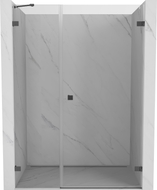 Mexen Lunar-B Duschflügeltür rechts 140 cm, transparent, gebürstetes Gun Gray - 832S-140-050-66-00-P