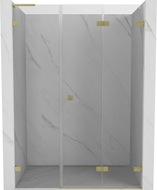 Mexen Lunar-F L Falttür Duschkabine rechts 110 cm, transparent, gold gebürstet - 836SL-110-050-55-00-P