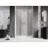 Mexen Lunar-F L Klappduschwand rechts 115 cm, transparent, gebürstetes Gold - 836SL-115-050-55-00-P
