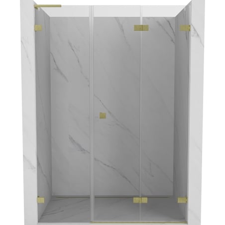 Mexen Lunar-F L Falttür-Duschabtrennung rechts 140 cm, transparent, gold gebürstet - 836SL-140-050-55-00-P
