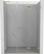 Mexen Lunar-F L Falttür-Duschabtrennung rechts 140 cm, transparent, gold gebürstet - 836SL-140-050-55-00-P