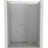 Mexen Lunar-F L Falttür Duschwand rechts 145 cm, transparent, gebürstet in Gold - 836SL-145-050-55-00-P