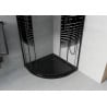 Mexen Rio Halbrunde Duschkabine 80 x 80 cm, schwarze Streifen, schwarz + Flat Duschwanne, schwarz - 863-080-080-70-20-4170B