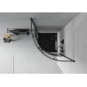 Mexen Rio Halbrunde Duschkabine 80 x 80 cm, schwarze Streifen, schwarz + Flat Duschwanne, schwarz - 863-080-080-70-20-4170B