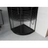 Mexen Rio Halbrunde Duschkabine 90 x 90 cm, schwarze Streifen, schwarz + Flat Duschwanne, schwarz - 863-090-090-70-20-4170B