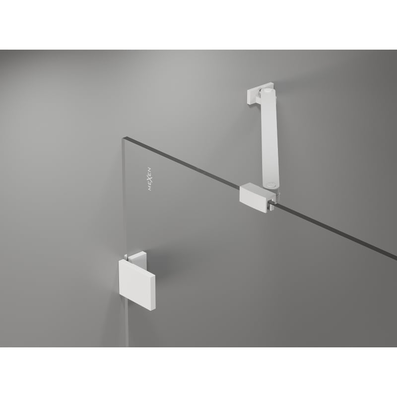 Mexen Lunar Duschdrehtür links 120 cm, transparent, weiß - 834S-120-050-20-00-L