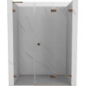 Mexen Lunar-F L klappbare Duschtür rechts 115 cm, transparent, Roségold - 836SL-115-050-60-00-P