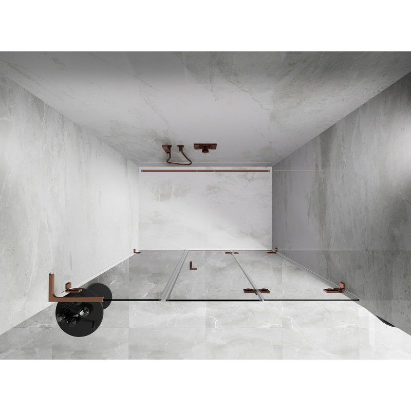 Mexen Lunar-F L Falttüren rechte Duschwand 120 cm, transparent, Roségold - 836SL-120-050-60-00-P