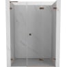 Mexen Lunar-F L faltbare Duschabtrennung rechts 135 cm, transparent, Roségold - 836SL-135-050-60-00-P