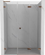 Mexen Lunar-F L faltbare Duschabtrennung rechts 135 cm, transparent, Roségold - 836SL-135-050-60-00-P