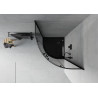 Mexen Rio Halbrunde Duschkabine 80 x 80 cm, Graphit, Schwarz + Duschwanne Flat, Schwarz - 863-080-080-70-40-4170B
