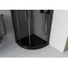 Mexen Rio Duschkabine halbrund 90 x 90 cm, grafit, schwarz + Duschwanne Flat, schwarz - 863-090-090-70-40-4170B