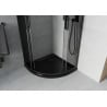 Mexen Rio Duschkabine halbrund 90 x 90 cm, grafit, schwarz + Duschwanne Flat, schwarz - 863-090-090-70-40-4170B