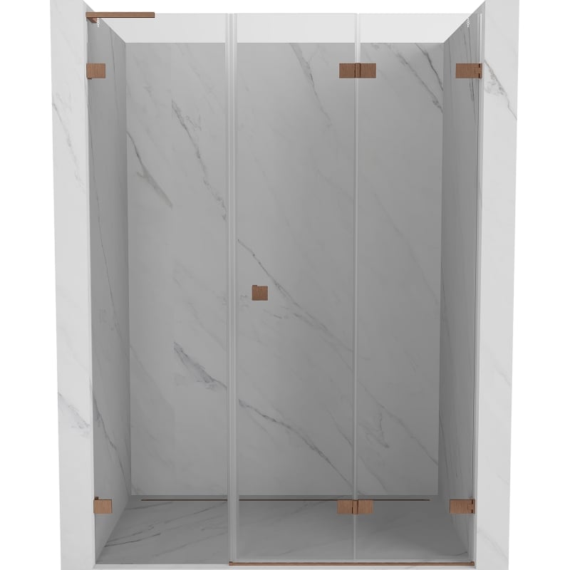 Mexen Lunar-F L falttür Dusche rechts 115 cm, transparent, gebürstetes Kupfer - 836SL-115-050-65-00-P
