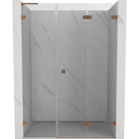 Mexen Lunar-F L klappbare Duschwand rechts 120 cm, transparent, gebürstetes Kupfer - 836SL-120-050-65-00-P