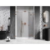 Mexen Lunar-F L klappbare Duschwand rechts 120 cm, transparent, gebürstetes Kupfer - 836SL-120-050-65-00-P