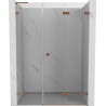 Mexen Lunar-F L Falttür rechts 125 cm, transparent, gebürstetes Kupfer - 836SL-125-050-65-00-P