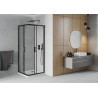 Mexen Rio quadratische Duschkabine 70 x 70 cm, transparent, schwarz + Flat Duschwanne, weiß - 860-070-070-70-00-4010B