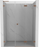 Mexen Lunar-F L faltbare Duschwandtür rechts 145 cm, transparent, gebürstetes Kupfer - 836SL-145-050-65-00-P
