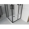 Mexen Rio quadratische Duschkabine 80 x 80 cm, transparent, schwarz + Flat Duschwanne, weiß - 860-080-080-70-00-4010B