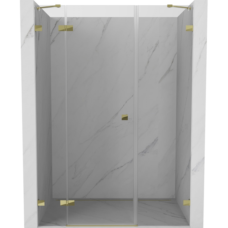 Mexen Lunar Duschdrehtür Linksanschlag 125 cm, transparent, gold - 834S-125-050-50-00-L