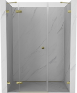Mexen Lunar Duschdrehtür Links 130 cm, Transparent, Gold - 834S-130-050-50-00-L