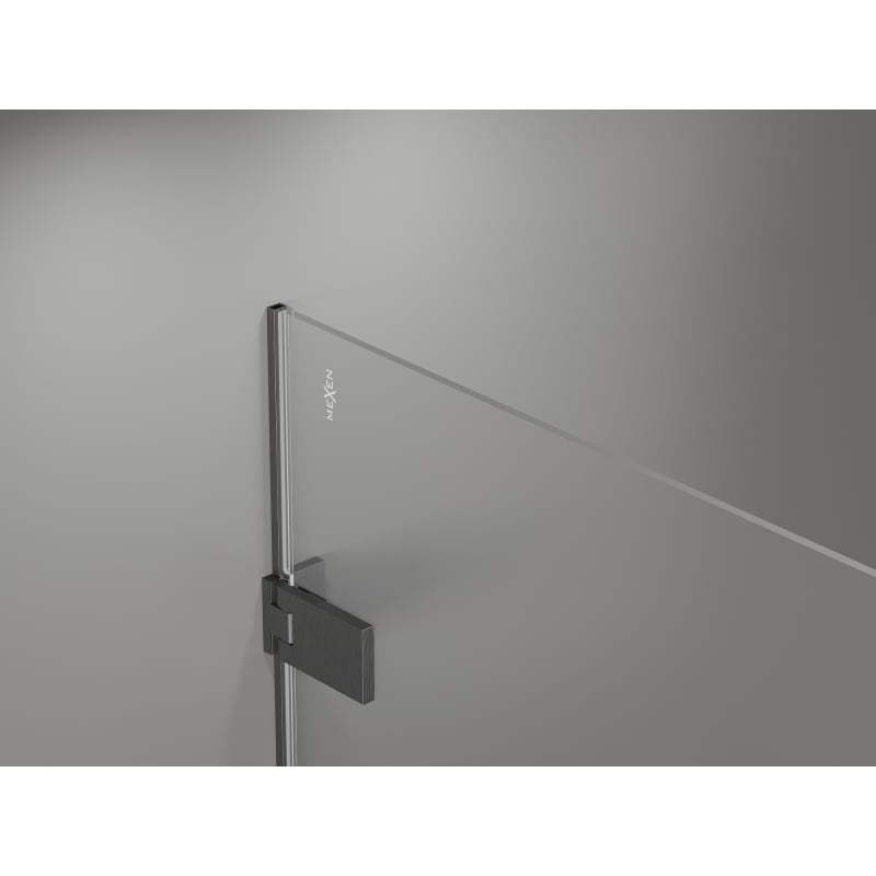 Mexen Lunar-F L klappbare Duschkabinentür rechts 110 cm, transparent, gun gray gebürstet - 836SL-110-050-66-00-P