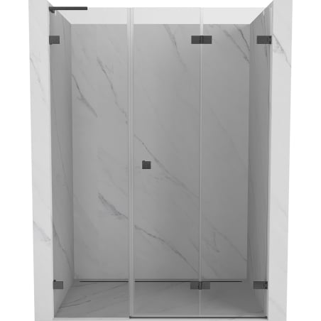 Mexen Lunar-F L klappbare Duschkabinentür rechts 110 cm, transparent, gun gray gebürstet - 836SL-110-050-66-00-P