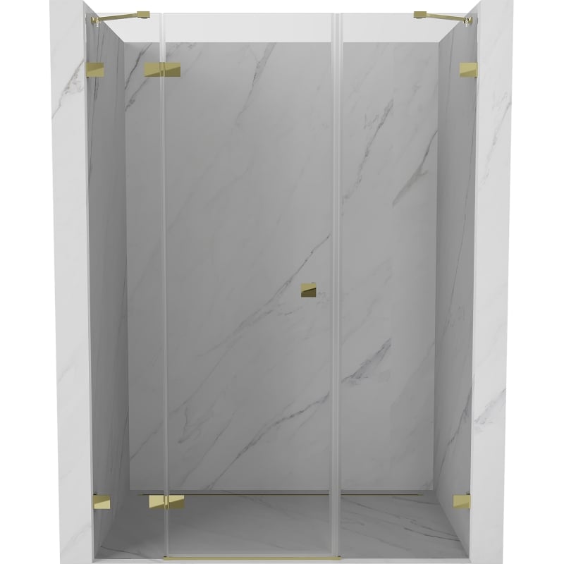 Mexen Lunar Duschschwenktür links 140 cm, transparent, gold - 834S-140-050-50-00-L
