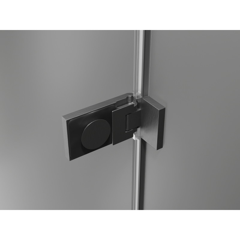 Mexen Lunar-F L faltbare Duschkabinentür rechts 135 cm, transparent, gebürstet Gun Grau - 836SL-135-050-66-00-P