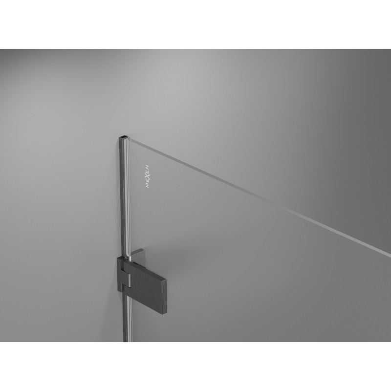 Mexen Lunar-F L faltbare Duschkabinentür rechts 145 cm, transparent, gun gray gebürstet - 836SL-145-050-66-00-P
