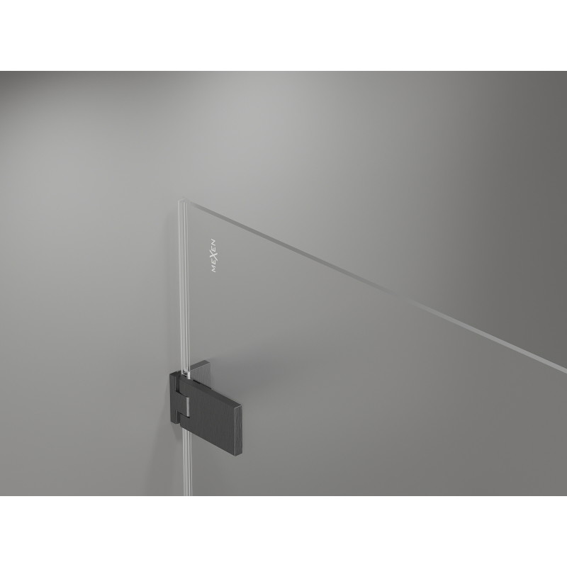 Mexen Lunar-F L faltbare Duschkabinentür rechts 145 cm, transparent, gun gray gebürstet - 836SL-145-050-66-00-P