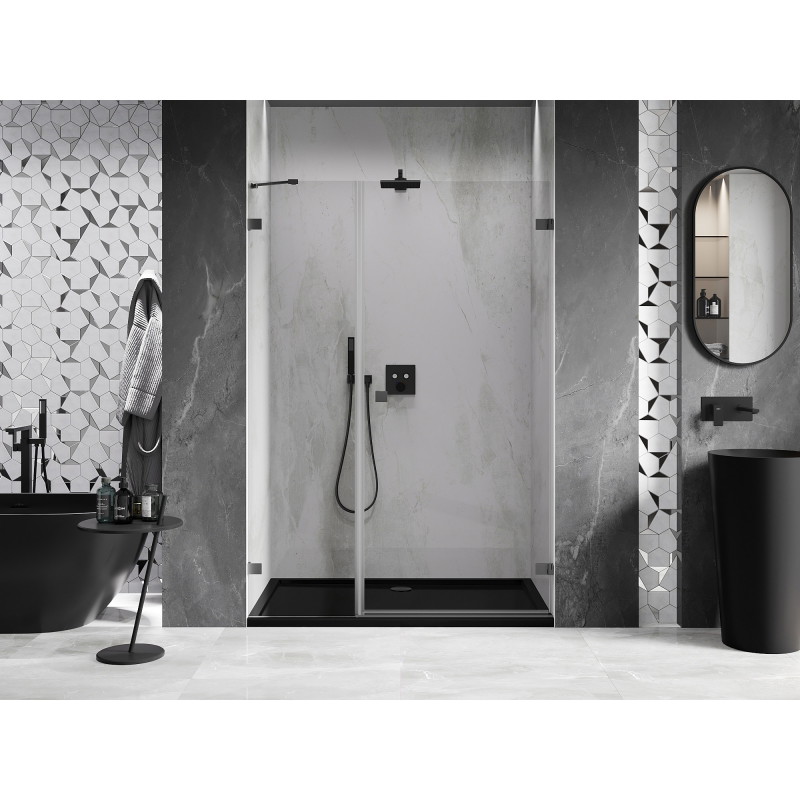 Mexen Lunar-B Duschdrehtür rechts 125 cm, transparent, Gunmetal - 832S-125-050-95-00-P