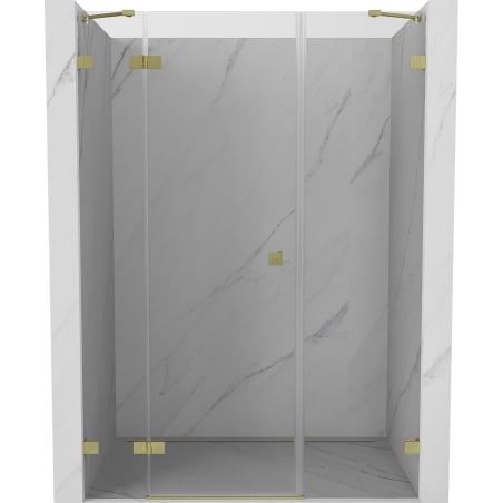 Mexen Lunar Duschdrehtür links 120 cm, transparent, gebürstetes Gold - 834S-120-050-55-00-L