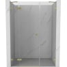 Mexen Lunar Duschdrehtür links 120 cm, transparent, gebürstetes Gold - 834S-120-050-55-00-L