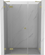 Mexen Lunar Duschdrehtür links 120 cm, transparent, gebürstetes Gold - 834S-120-050-55-00-L
