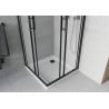 Mexen Rio Duschkabine quadratisch 80 x 80 cm, mattiert, schwarz + Duschwanne Flat, weiß - 860-080-080-70-30-4010B