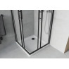 Mexen Rio quadratische Duschkabine 80 x 80 cm, satiniert, schwarz + Flat-Duschwanne, weiß - 860-080-080-70-30-4010B