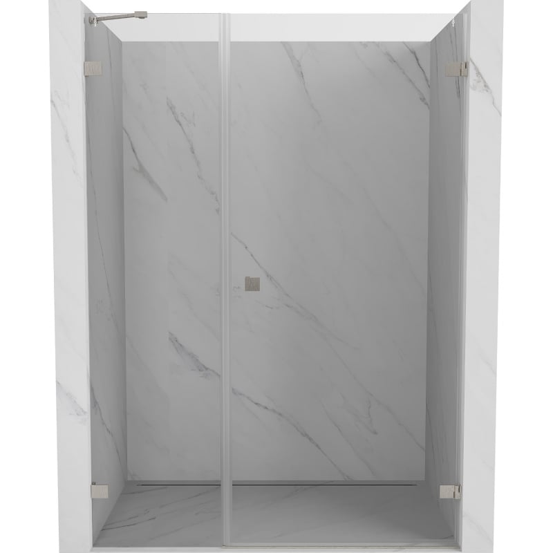 Mexen Lunar-B Duschdrehtür rechts 130 cm, transparent, gebürsteter Nickel - 832S-130-050-97-00-P
