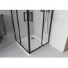 Mexen Rio quadratische Duschkabine 90 x 90 cm, mattiert, schwarz + Flat-Duschwanne, weiß - 860-090-090-70-30-4010B