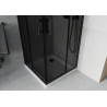 Mexen Rio Quadratische Duschkabine 80 x 80 cm, Graphit, Schwarz + Flat Duschwanne, Weiß - 860-080-080-70-40-4010B