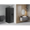 Mexen Rio quadratische Duschkabine 90 x 90 cm, grafit, schwarz + Flat Duschwanne, weiß - 860-090-090-70-40-4010B