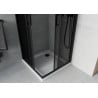 Mexen Rio quadratische Duschkabine 90 x 90 cm, grafit, schwarz + Flat Duschwanne, weiß - 860-090-090-70-40-4010B